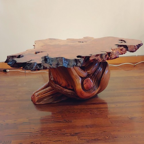 Click to view detail for JW-180 Redwood  Burl & Juniper Table $5400